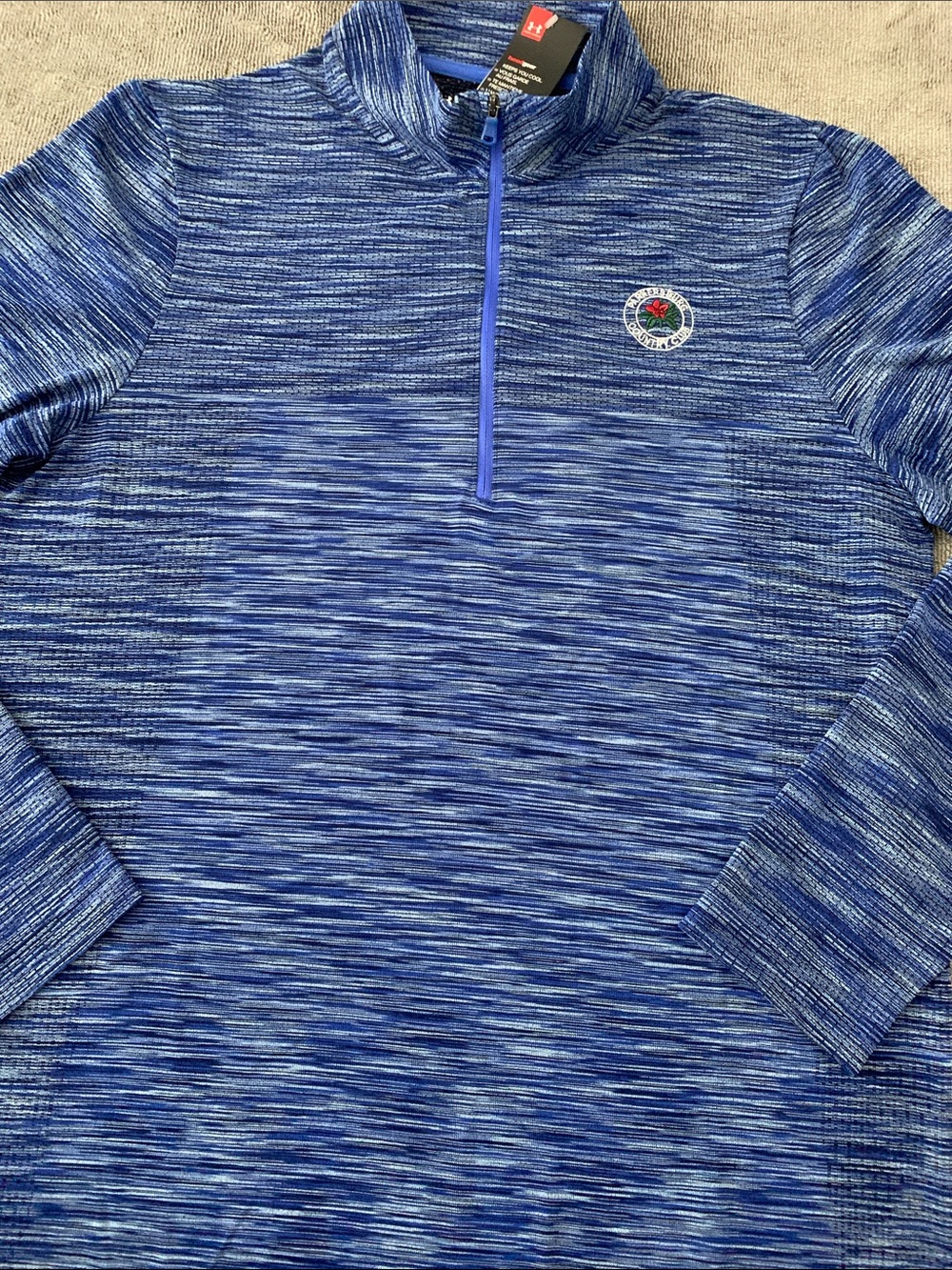 Under Armour Blue Space-Dye Quarter-Zip Performance Shirt